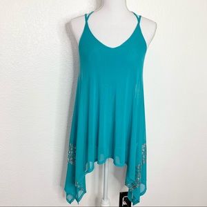 Bebe turquoise tunic style top